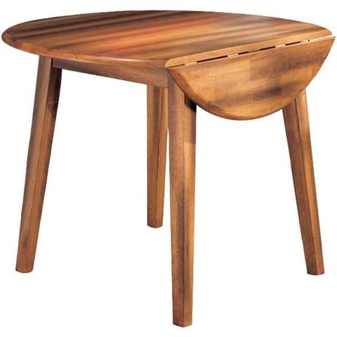 Dropship Signature Design By Ashley Hammis Round Dining Room Drop Leaf ... pertaining to Signature Design By Ashley Hammis Round Drop Leaf Dining Table In Dark Brown